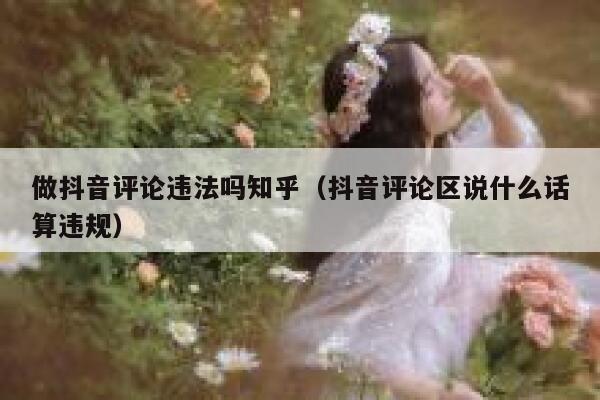 做抖音评论违法吗知乎（抖音评论区说什么话算违规） 第1张