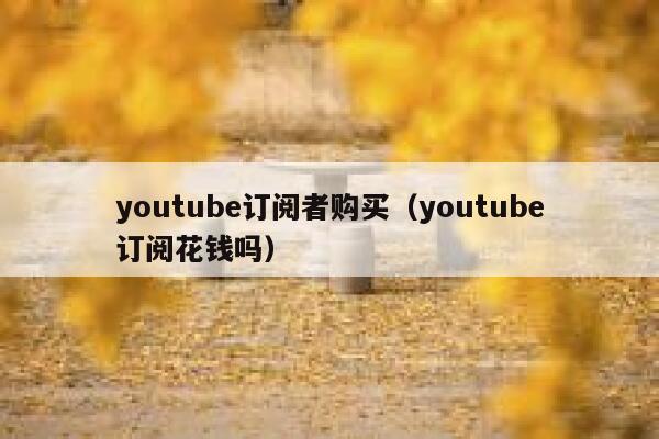 youtube订阅者购买（youtube订阅花钱吗） 第1张