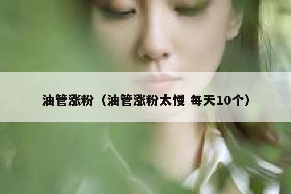 油管涨粉（油管涨粉太慢 每天10个） 第1张