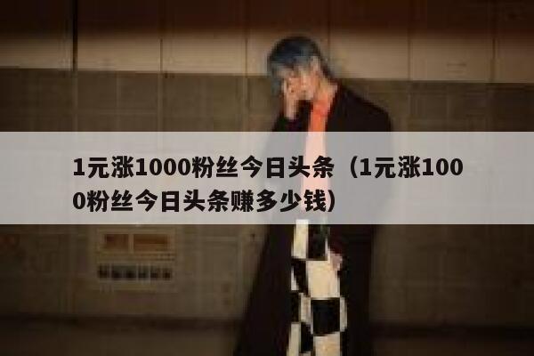 1元涨1000粉丝今日头条（1元涨1000粉丝今日头条赚多少钱） 第1张