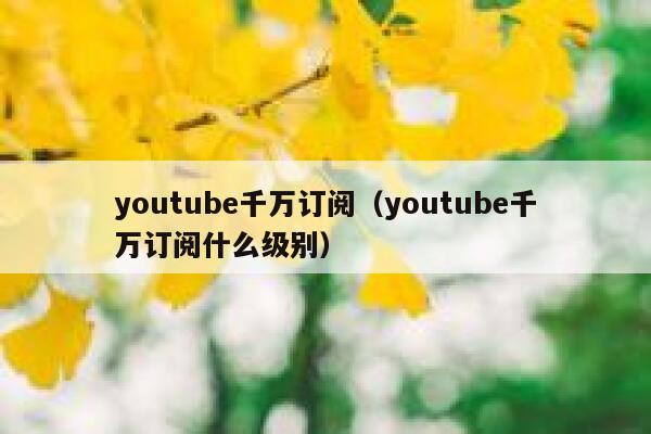 youtube千万订阅(youtube千万订阅什么级别) 第1张 youtube千万订阅(youtube千万订阅什么级别) 第1张