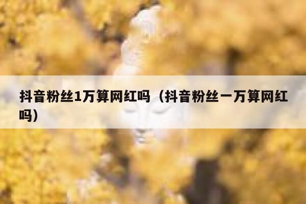 抖音粉丝1万算网红吗（抖音粉丝一万算网红吗） 第1张