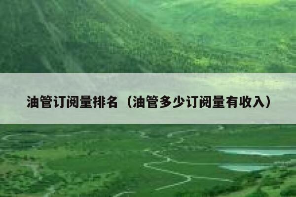 油管订阅量排名（油管多少订阅量有收入） 第1张