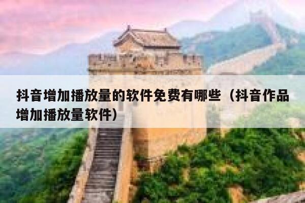 抖音增加播放量的软件免费有哪些（抖音作品增加播放量软件） 第1张