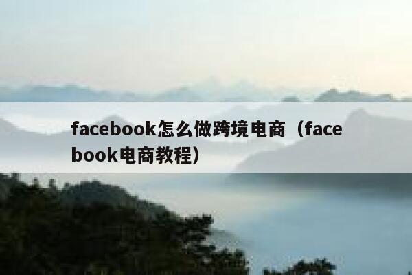 facebook怎么做跨境电商（facebook电商教程） 第1张