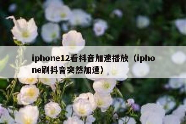 iphone12看抖音加速播放（iphone刷抖音突然加速） 第1张