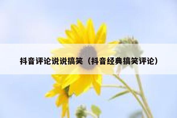 抖音评论说说搞笑（抖音经典搞笑评论） 第1张