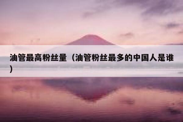 油管最高粉丝量（油管粉丝最多的中国人是谁） 第1张