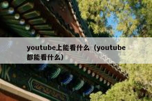 youtube上能看什么（youtube都能看什么） 第1张