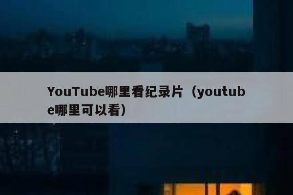 YouTube哪里看纪录片（youtube哪里可以看） 第1张