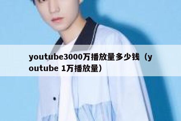 youtube3000万播放量多少钱（youtube 1万播放量） 第1张