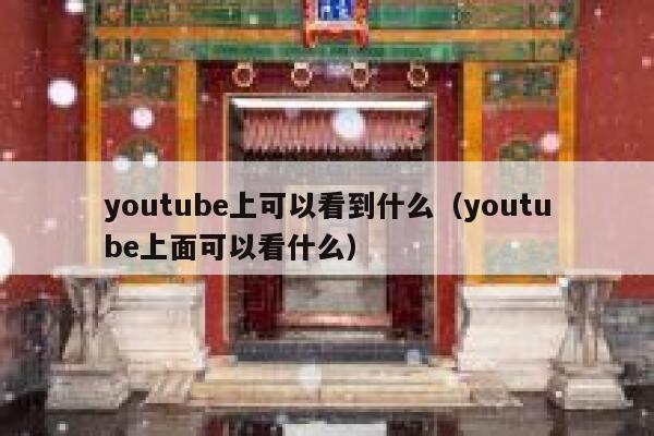 youtube上可以看到什么（youtube上面可以看什么） 第1张