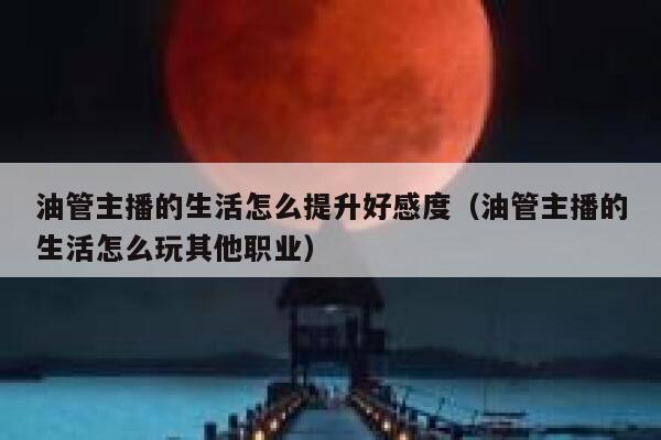 油管主播的生活怎么提升好感度（油管主播的生活怎么玩其他职业） 第1张