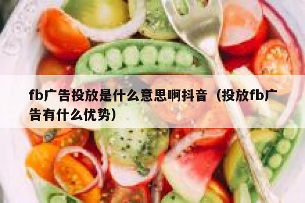 fb广告投放是什么意思啊抖音（投放fb广告有什么优势） 第1张