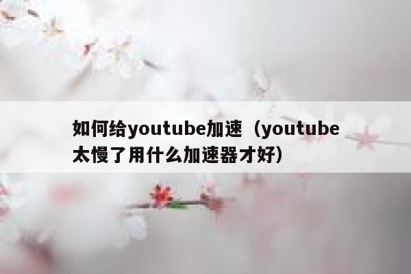 如何给youtube加速（youtube太慢了用什么加速器才好） 第1张