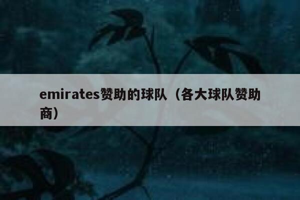 emirates赞助的球队(各大球队赞助商) 第1张 emirates赞助的球队(各大球队赞助商) 第1张