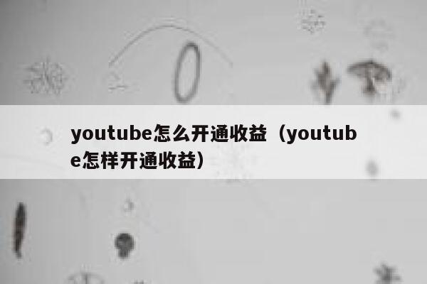 youtube怎么开通收益（youtube怎样开通收益） 第1张