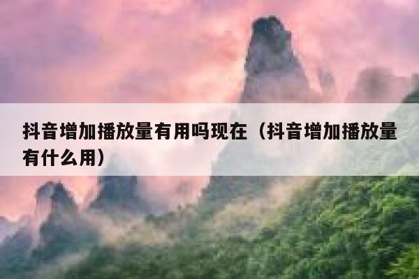 抖音增加播放量有用吗现在（抖音增加播放量有什么用） 第1张