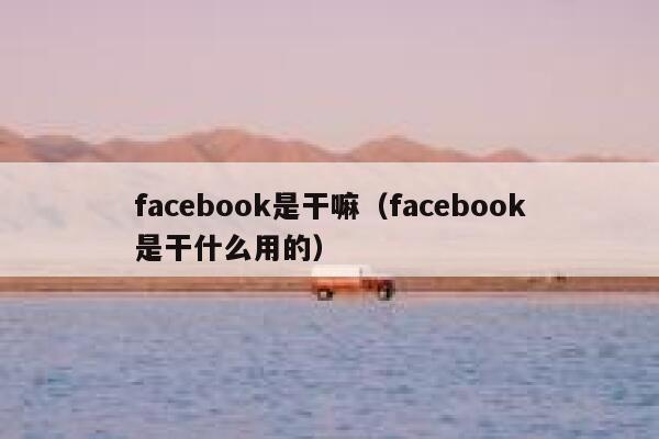 facebook是干嘛（facebook是干什么用的） 第1张
