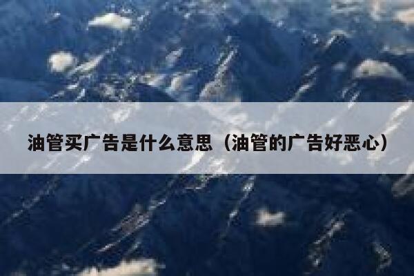 油管买广告是什么意思（油管的广告好恶心） 第1张