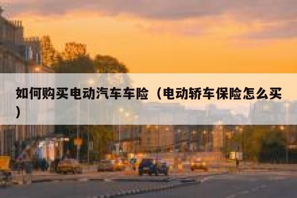 如何购买电动汽车车险（电动轿车保险怎么买） 第1张