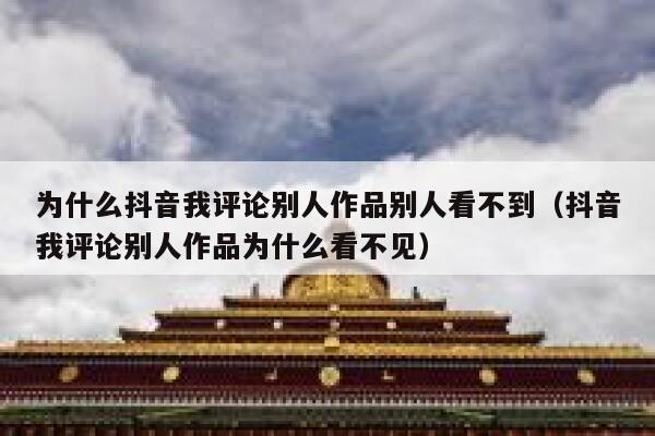 为什么抖音我评论别人作品别人看不到（抖音我评论别人作品为什么看不见） 第1张