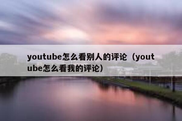 youtube怎么看别人的评论（youtube怎么看我的评论） 第1张