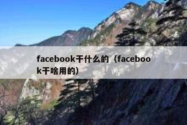 facebook干什么的（facebook干啥用的） 第1张