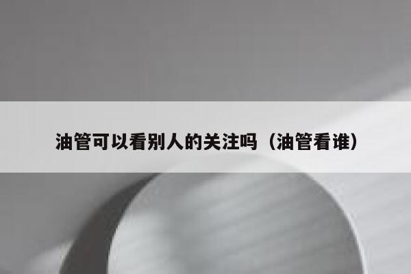 油管可以看别人的关注吗（油管看谁） 第1张