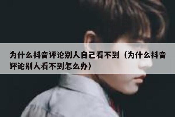 为什么抖音评论别人自己看不到（为什么抖音评论别人看不到怎么办） 第1张