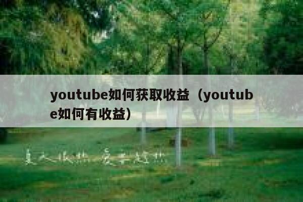 youtube如何获取收益（youtube如何有收益） 第1张