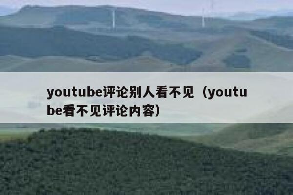 youtube评论别人看不见（youtube看不见评论内容） 第1张