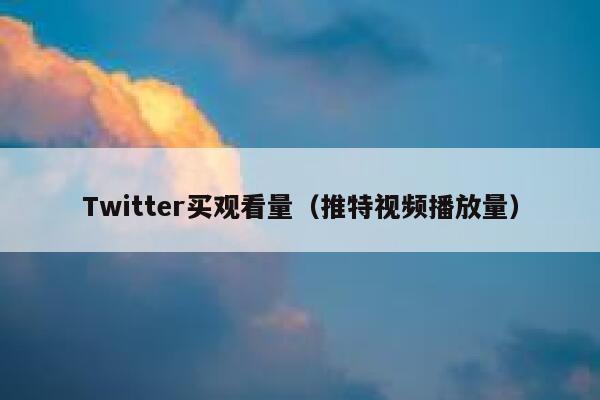 Twitter买观看量（推特视频播放量） 第1张