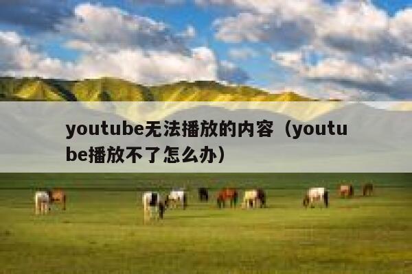 youtube无法播放的内容（youtube播放不了怎么办） 第1张