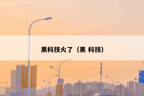 黑科技火了（黑 科技） 第1张