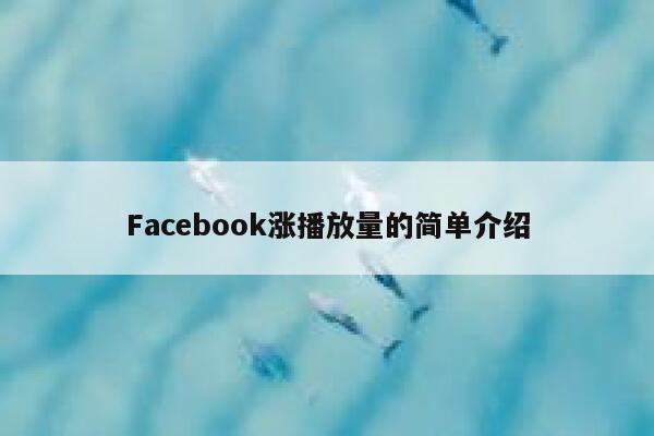 Facebook涨播放量的简单介绍 第1张