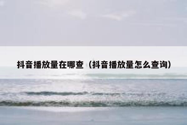 抖音播放量在哪查（抖音播放量怎么查询） 第1张