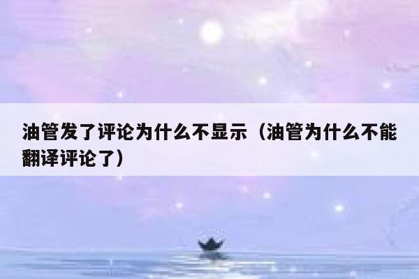 油管发了评论为什么不显示（油管为什么不能翻译评论了） 第1张