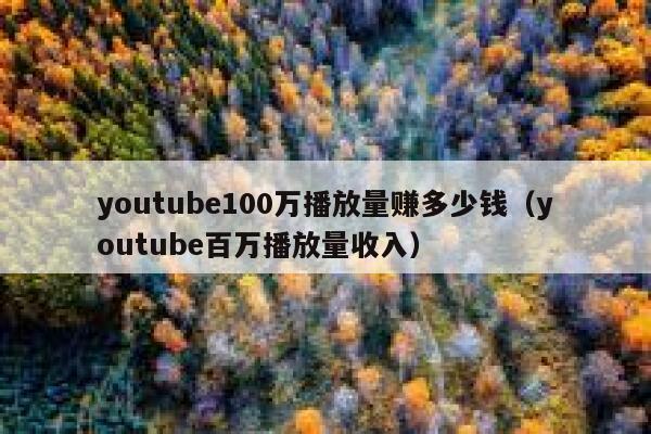 youtube100万播放量赚多少钱（youtube百万播放量收入） 第1张