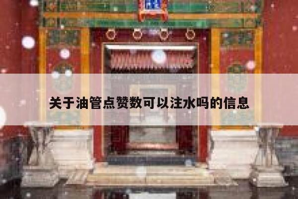 关于油管点赞数可以注水吗的信息 第1张