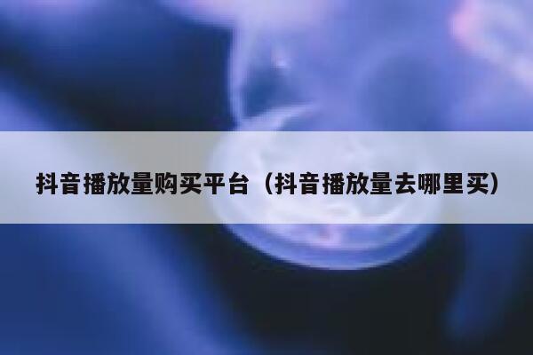 抖音播放量购买平台（抖音播放量去哪里买） 第1张