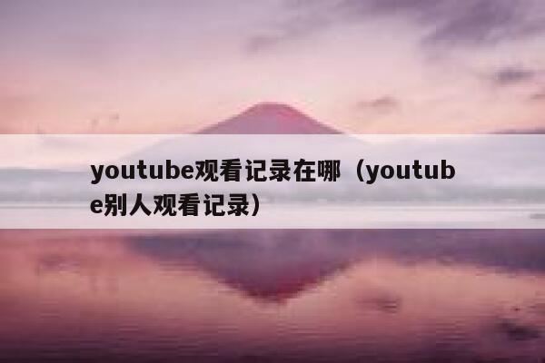 youtube观看记录在哪（youtube别人观看记录） 第1张