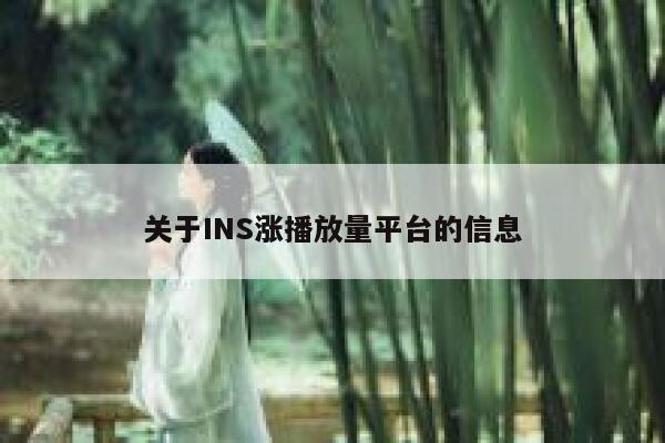 关于INS涨播放量平台的信息 第1张