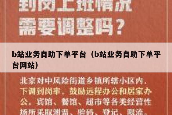 b站业务自助下单平台（b站业务自助下单平台网站） 第1张