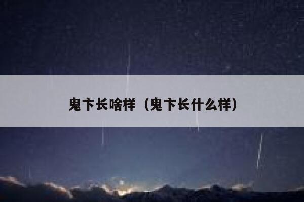 鬼卞长啥样（鬼卞长什么样） 第1张
