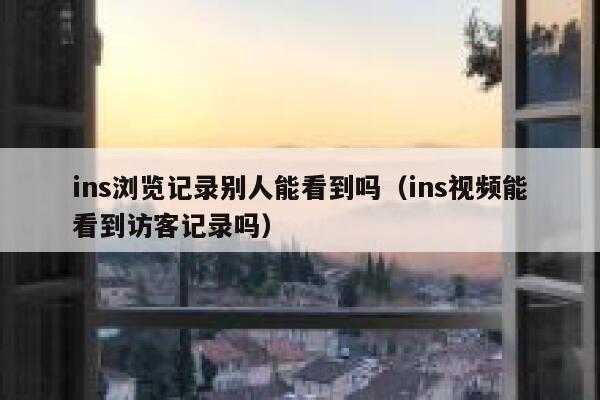 ins浏览记录别人能看到吗（ins视频能看到访客记录吗） 第1张