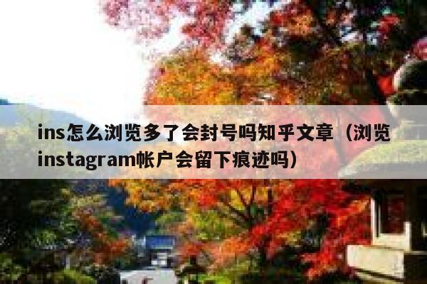 ins怎么浏览多了会封号吗知乎文章（浏览instagram帐户会留下痕迹吗） 第1张