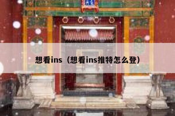 想看ins（想看ins推特怎么登） 第1张