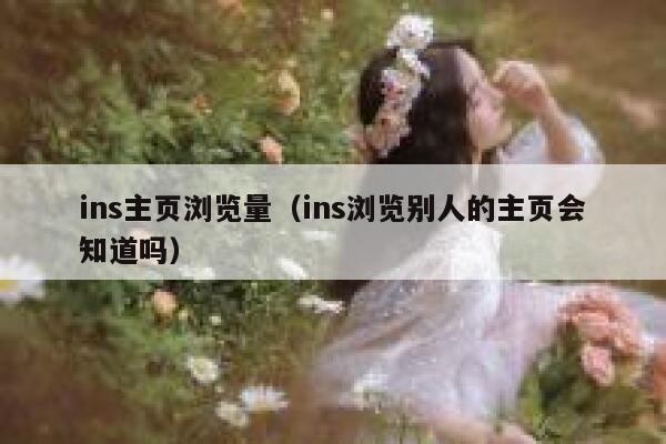 ins主页浏览量（ins浏览别人的主页会知道吗） 第1张