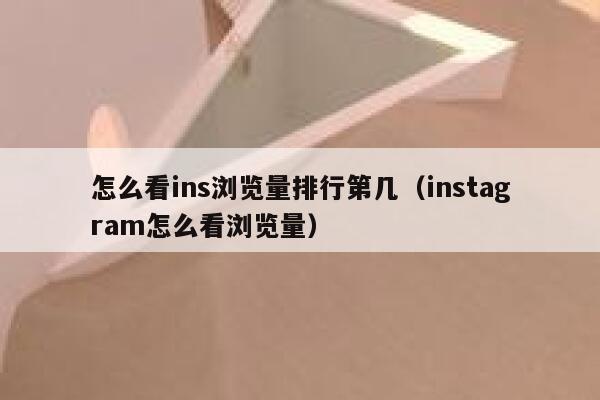 怎么看ins浏览量排行第几（instagram怎么看浏览量） 第1张